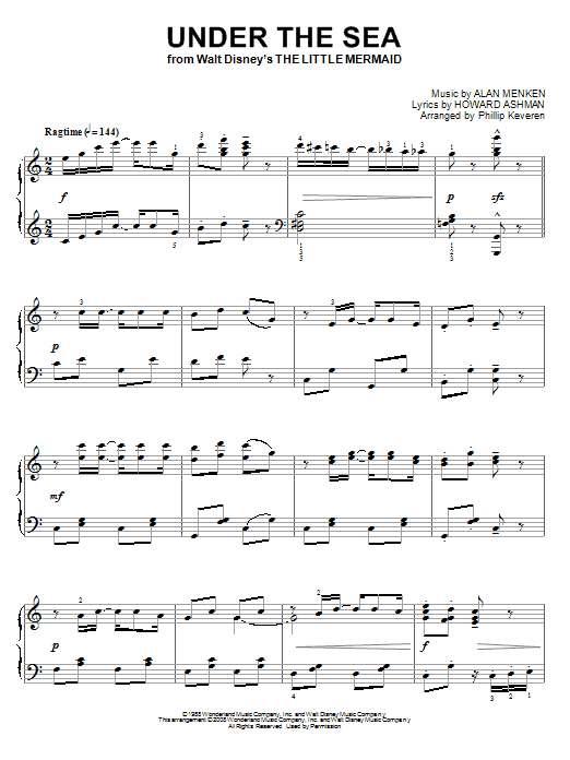 Alan Menken Under The Sea [Classical version] (from The Little Mermaid) (arr. Phillip Keveren) sheet music notes and chords arranged for Easy Piano