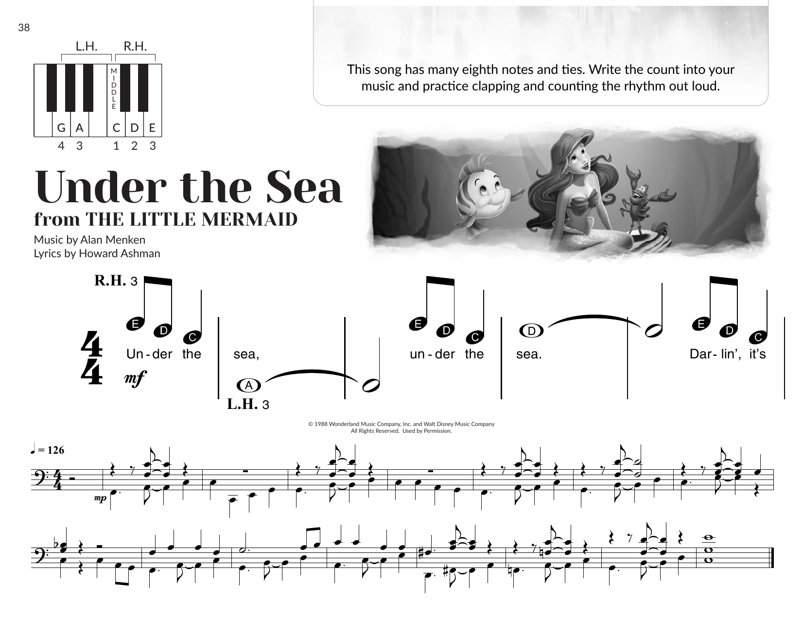 Alan Menken Under The Sea (from The Little Mermaid) (arr. Brittany McCorriston) sheet music notes and chords arranged for Very Beginner Piano