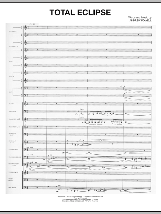 Alan Parsons Project Total Eclipse sheet music notes and chords arranged for Piano, Vocal & Guitar Chords (Right-Hand Melody)