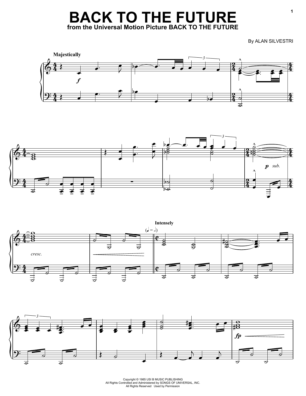 Alan Silvestri Back To The Future (Theme) sheet music notes and chords arranged for Clarinet Solo