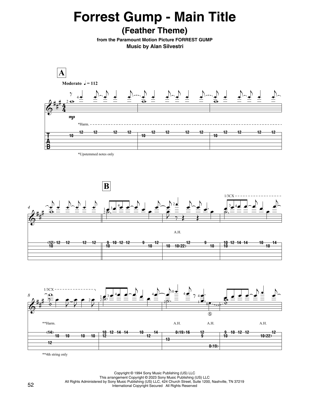 Alan Silvestri Forrest Gump - Main Title (Feather Theme) (arr. David Jaggs) sheet music notes and chords arranged for Solo Guitar