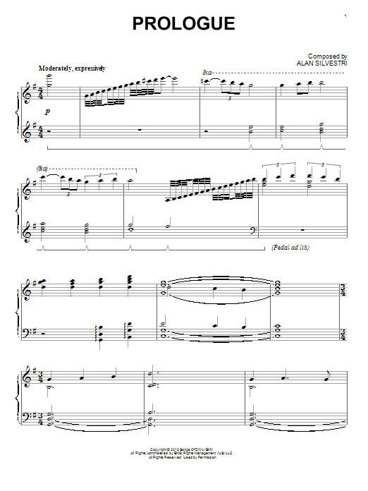 Alan Silvestri Prologue (from The Croods) sheet music notes and chords arranged for Piano Solo