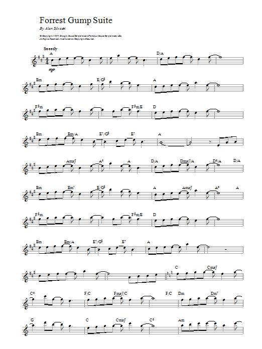 Alan Silvestri Forrest Gump Suite sheet music notes and chords. Download Printable PDF.