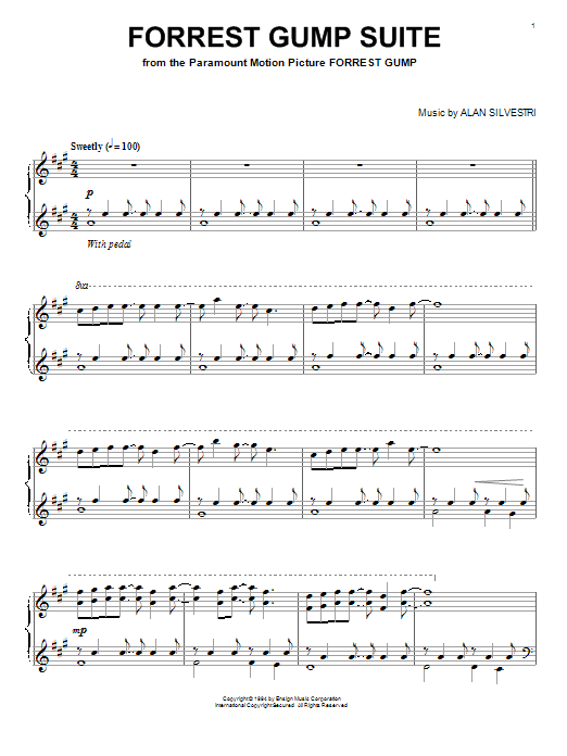 Alan Silvestri Forrest Gump Suite sheet music notes and chords arranged for Lead Sheet / Fake Book