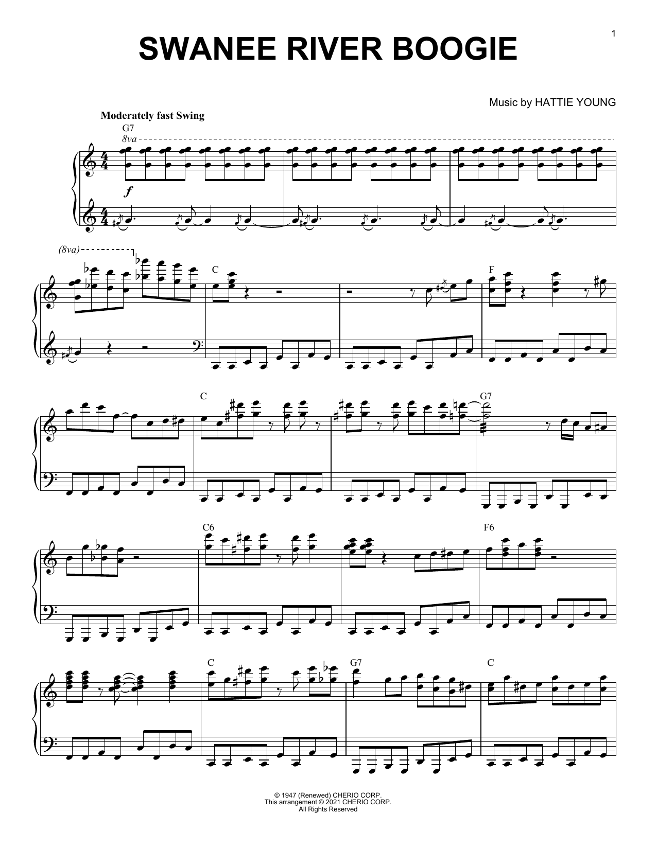 Albert Ammons Swanee River Boogie (arr. Brent Edstrom) sheet music notes and chords arranged for Piano Solo