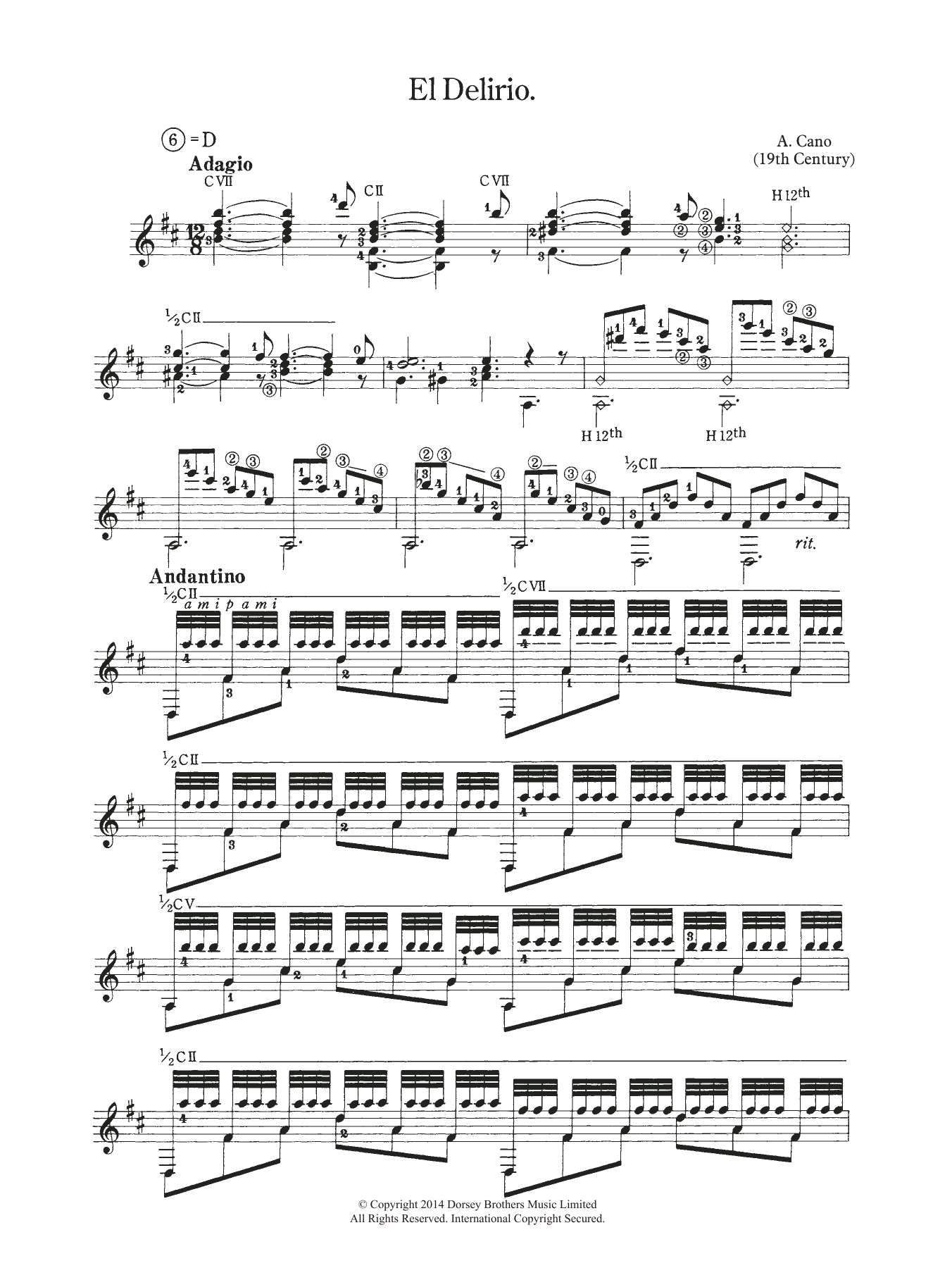 Albert Cano El Delirio sheet music notes and chords arranged for Easy Guitar