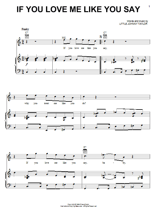 Albert Collins If You Love Me Like You Say sheet music notes and chords arranged for Piano, Vocal & Guitar Chords (Right-Hand Melody)