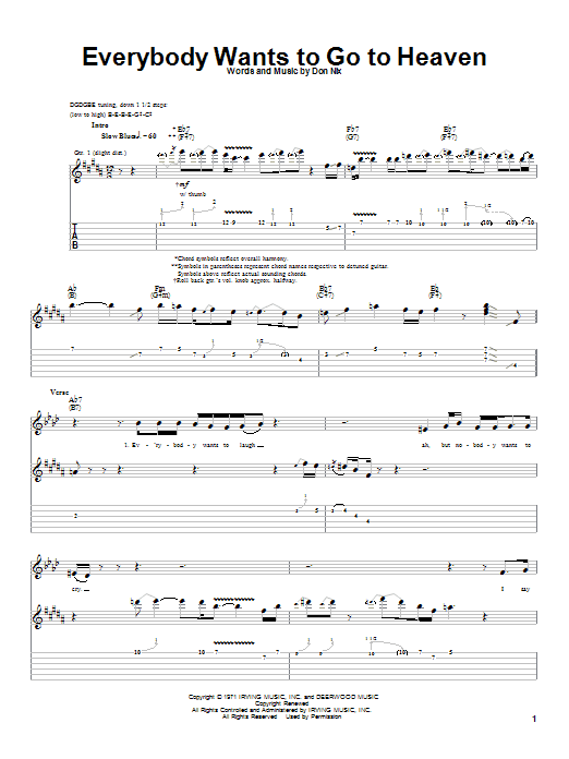 Albert King Everybody Wants To Go To Heaven sheet music notes and chords arranged for Guitar Tab