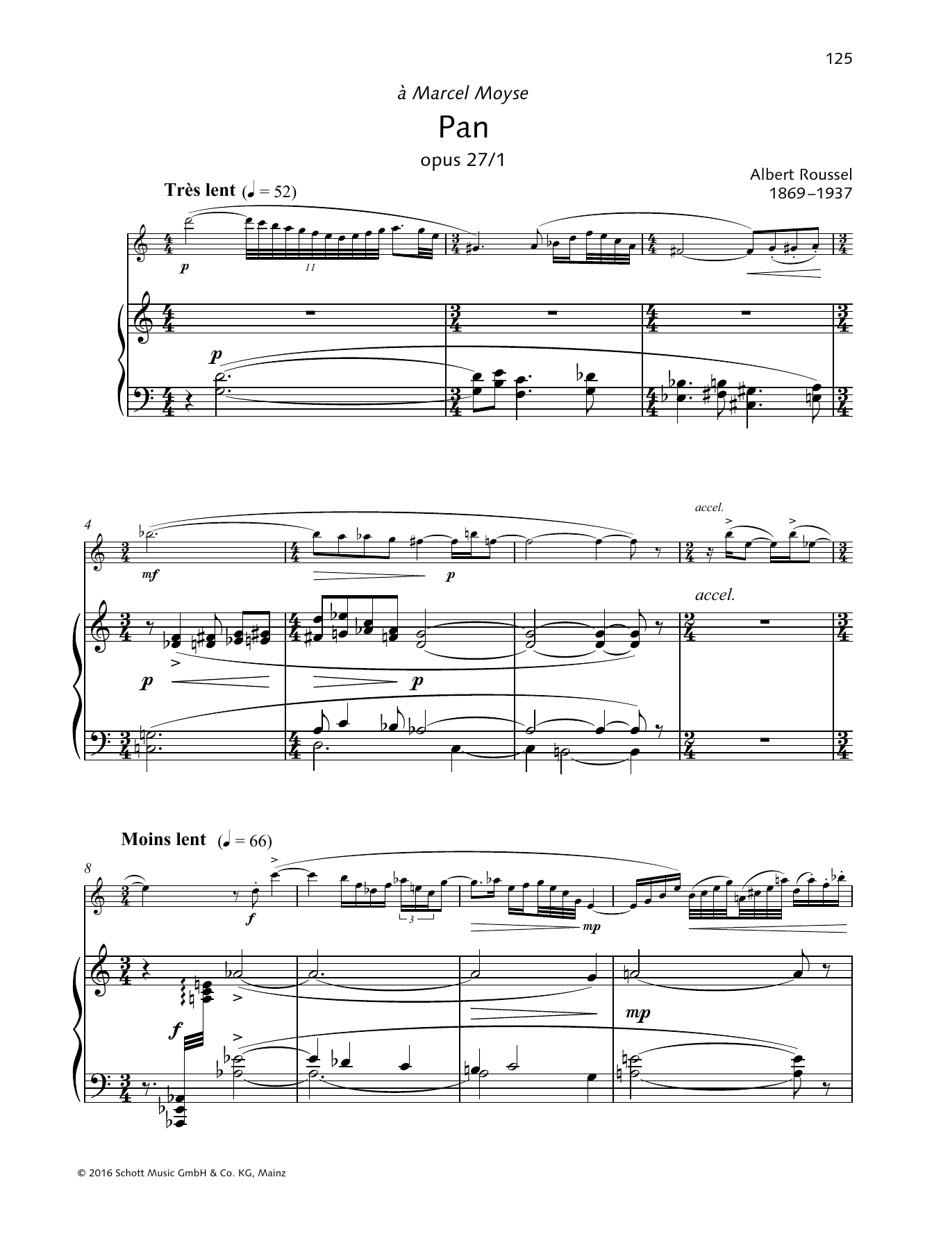 Albert Roussel Pan (Joueurs de flûte) sheet music notes and chords arranged for Woodwind Solo