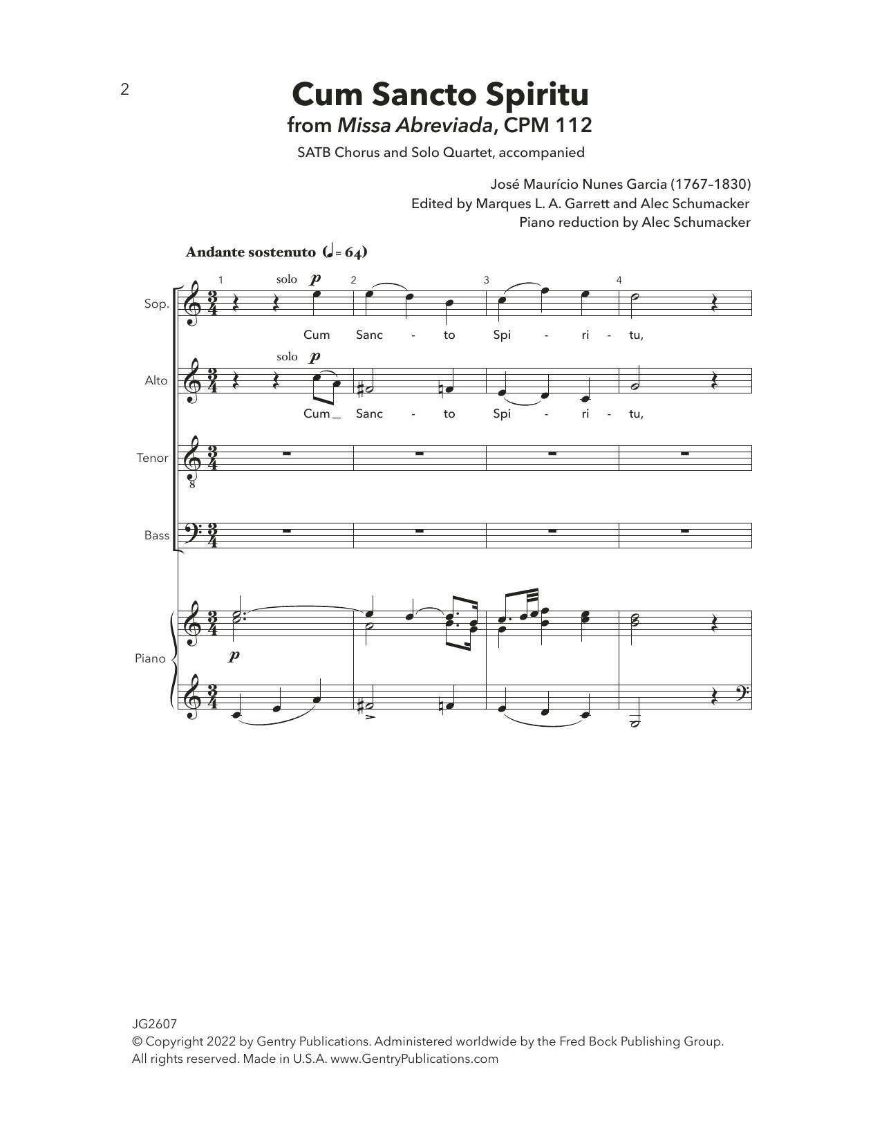 Alec Schumaker Cum Sancto Spiritu sheet music notes and chords arranged for Choir