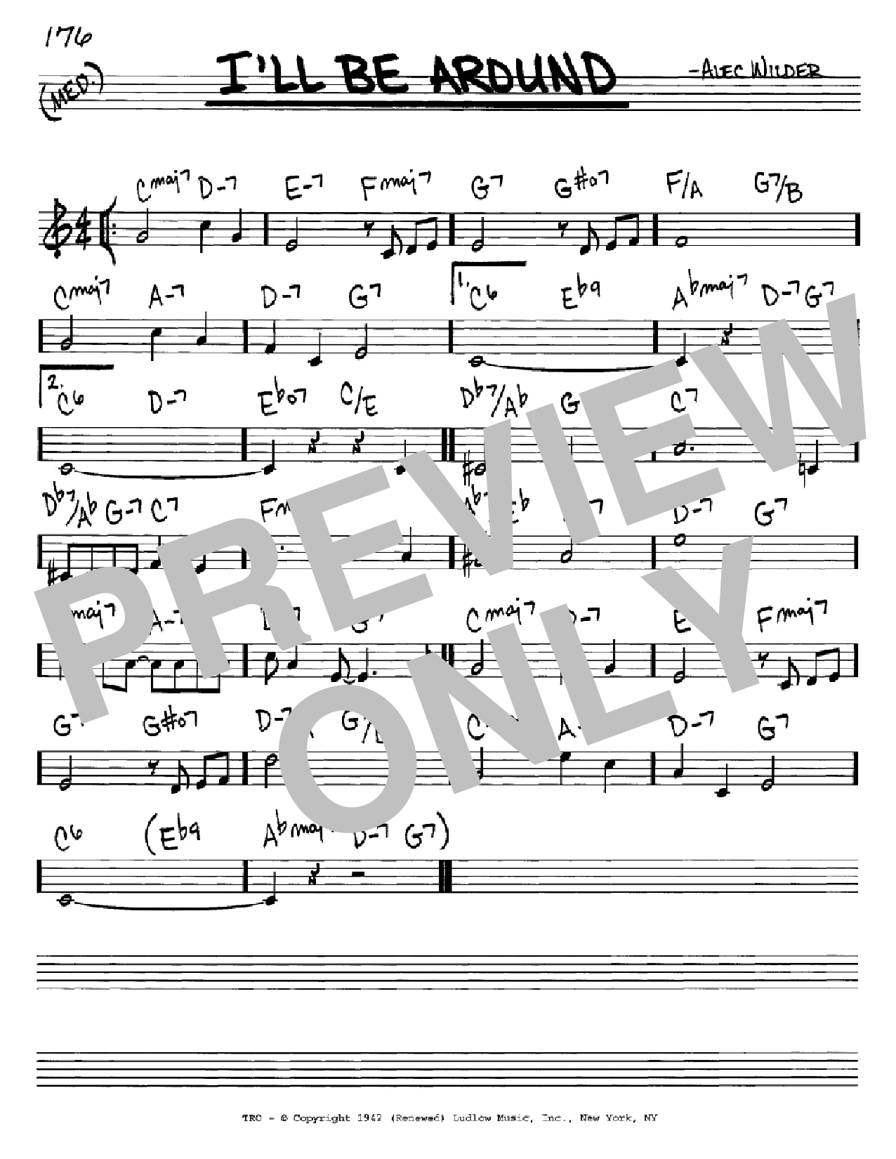 Alec Wilder I'll Be Around sheet music notes and chords arranged for Real Book – Melody, Lyrics & Chords