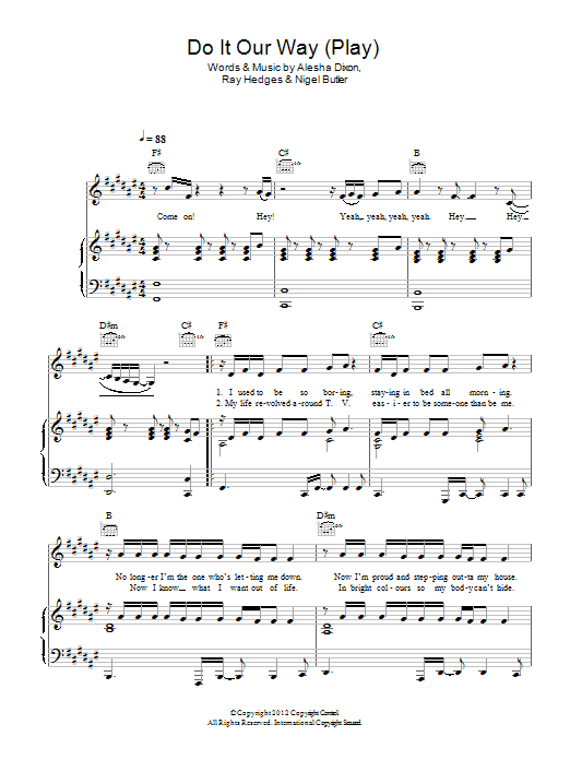 Alesha Dixon Do It Our Way (Play) sheet music notes and chords arranged for Piano, Vocal & Guitar Chords