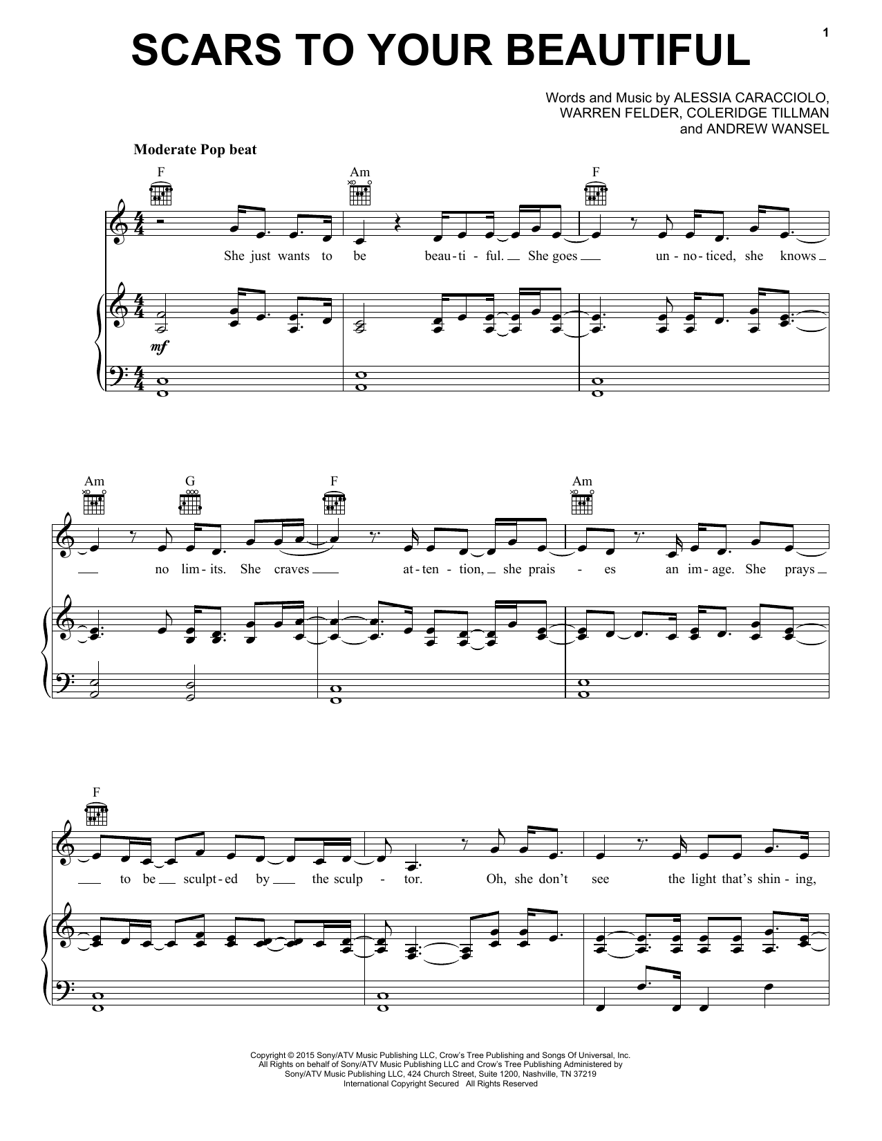 Alessia Cara Scars To Your Beautiful sheet music notes and chords arranged for Oboe Solo