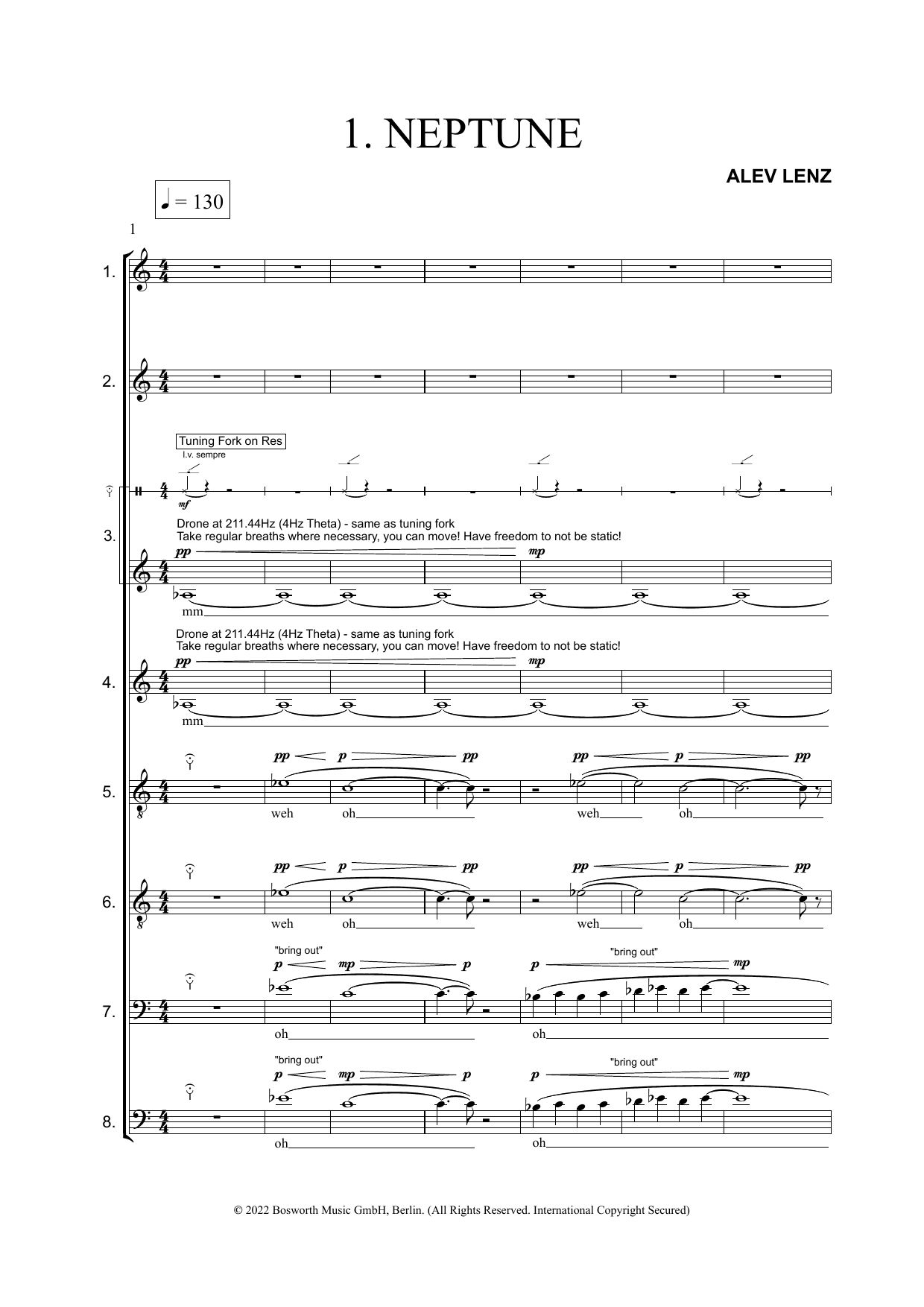 Alev Lenz 7 Planets sheet music notes and chords arranged for Choir