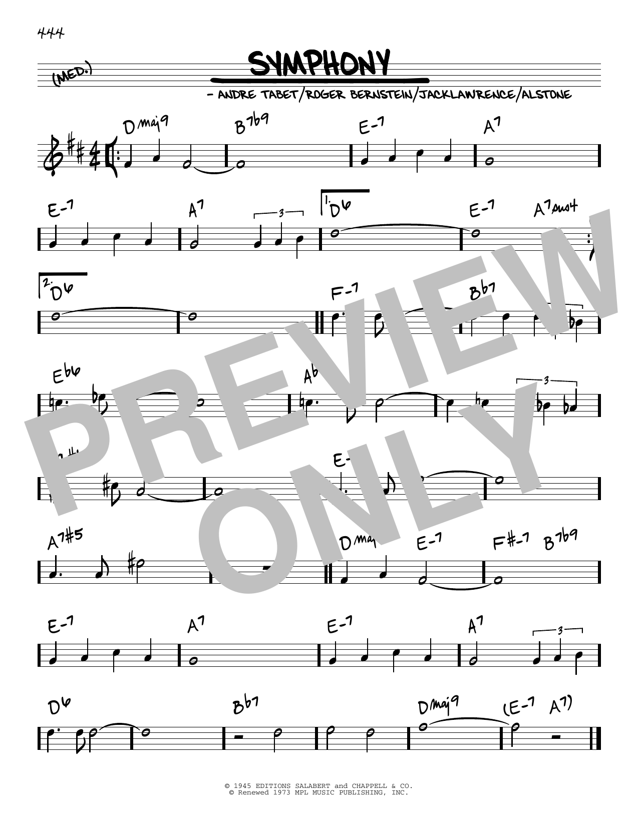 Alex Alstone Symphony sheet music notes and chords arranged for Real Book – Melody & Chords