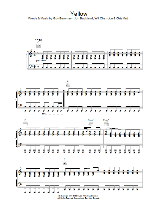 Alex Parks Yellow sheet music notes and chords arranged for Lead Sheet / Fake Book