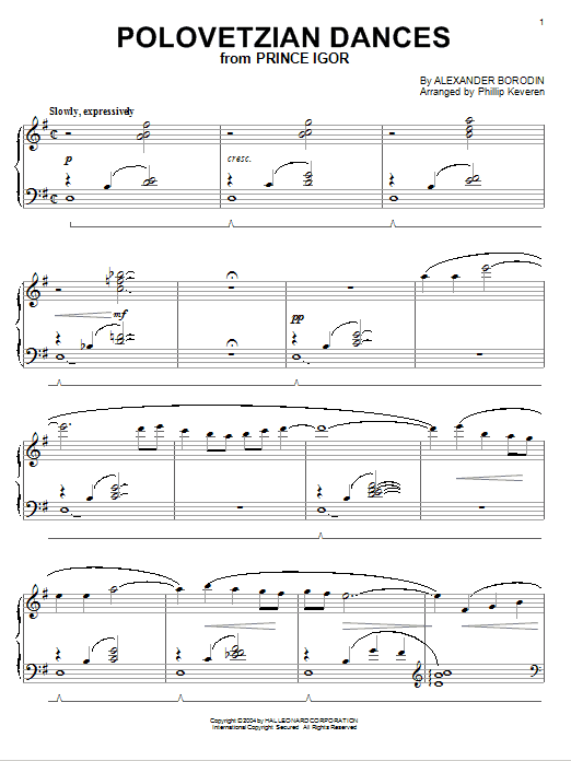 Alexander Borodin Polovetsian Dances [Jazz version] (arr. Phillip Keveren) sheet music notes and chords arranged for Piano Solo
