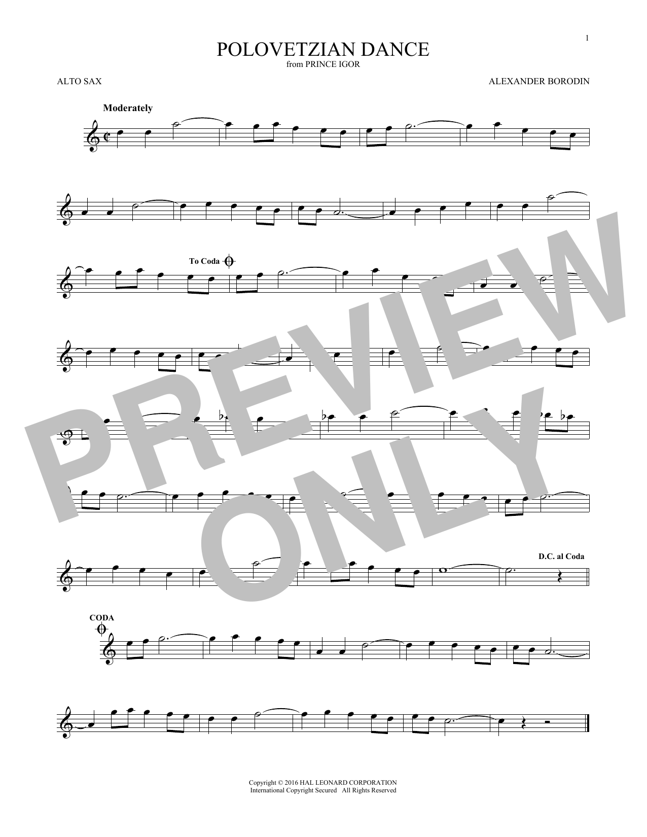 Alexander Borodin Polovetsian Dances sheet music notes and chords arranged for Trumpet Solo
