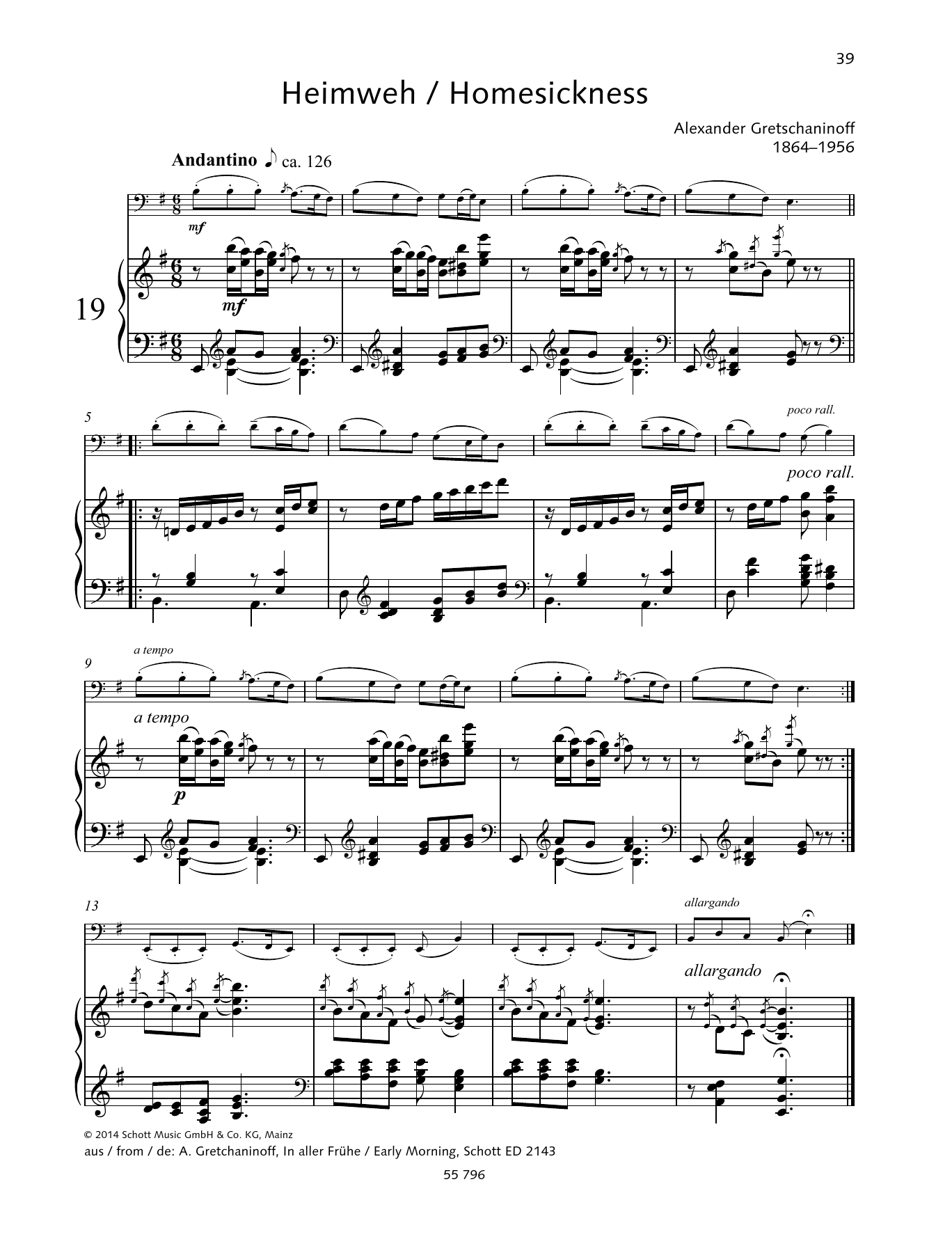 Alexander Gretchaninoff Homesickness sheet music notes and chords arranged for String Solo