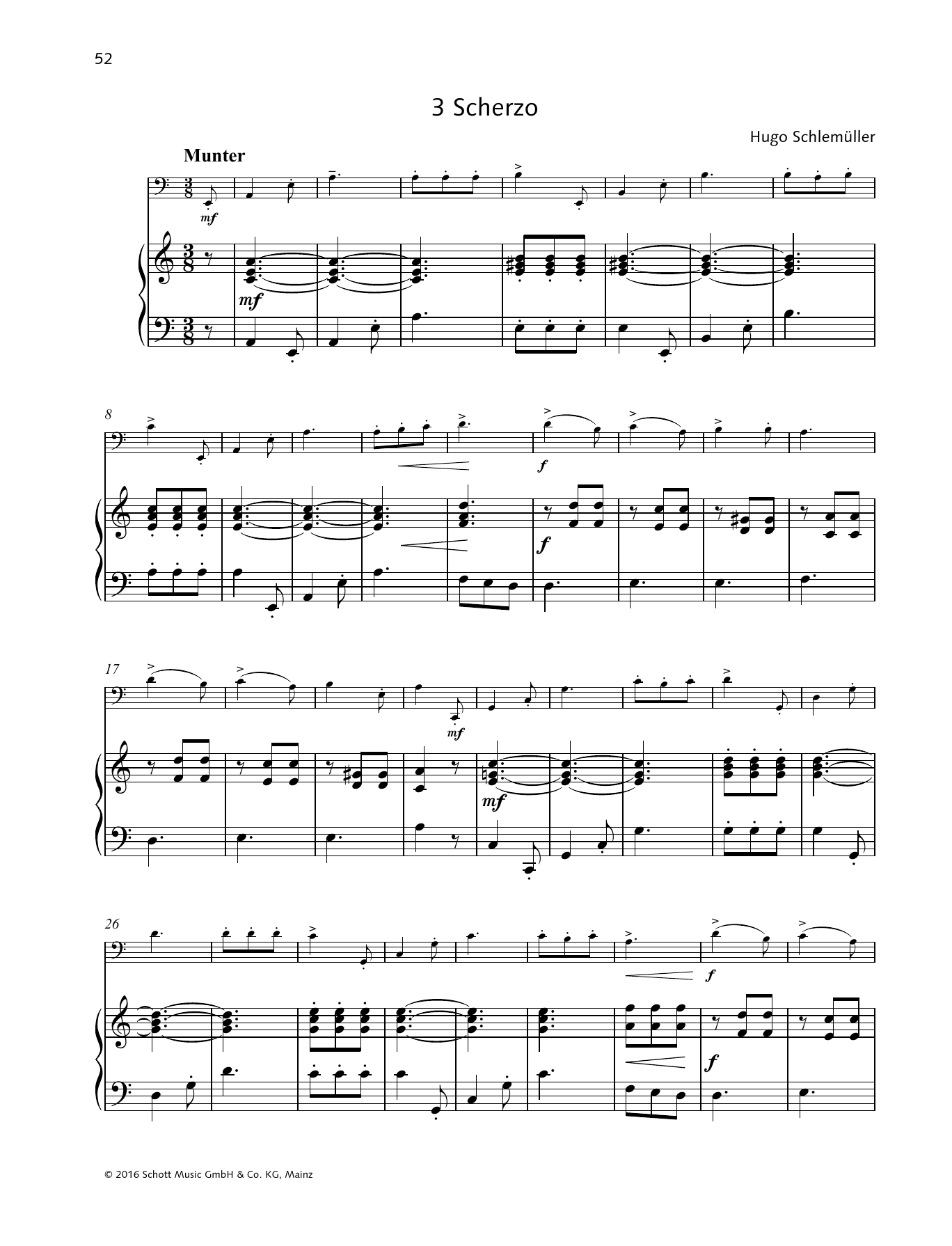 Alexander Gretchaninoff Scherzo sheet music notes and chords arranged for String Solo