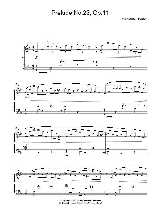 Alexander Scriabin Prelude No. 23, Op.11 sheet music notes and chords arranged for Piano Solo