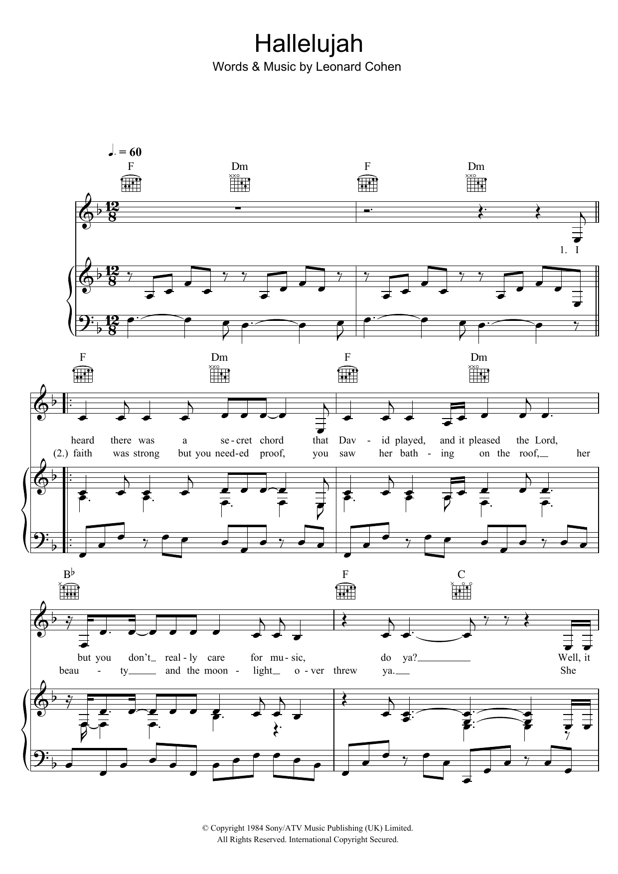 Alexandra Burke Hallelujah sheet music notes and chords arranged for Easy Piano