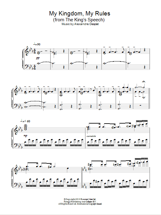 Alexandre Desplat My Kingdom, My Rules sheet music notes and chords arranged for Piano Solo