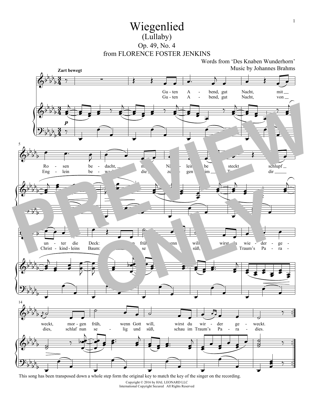 Alexandre Desplat Wiegenlied (Lullaby) sheet music notes and chords arranged for Piano & Vocal