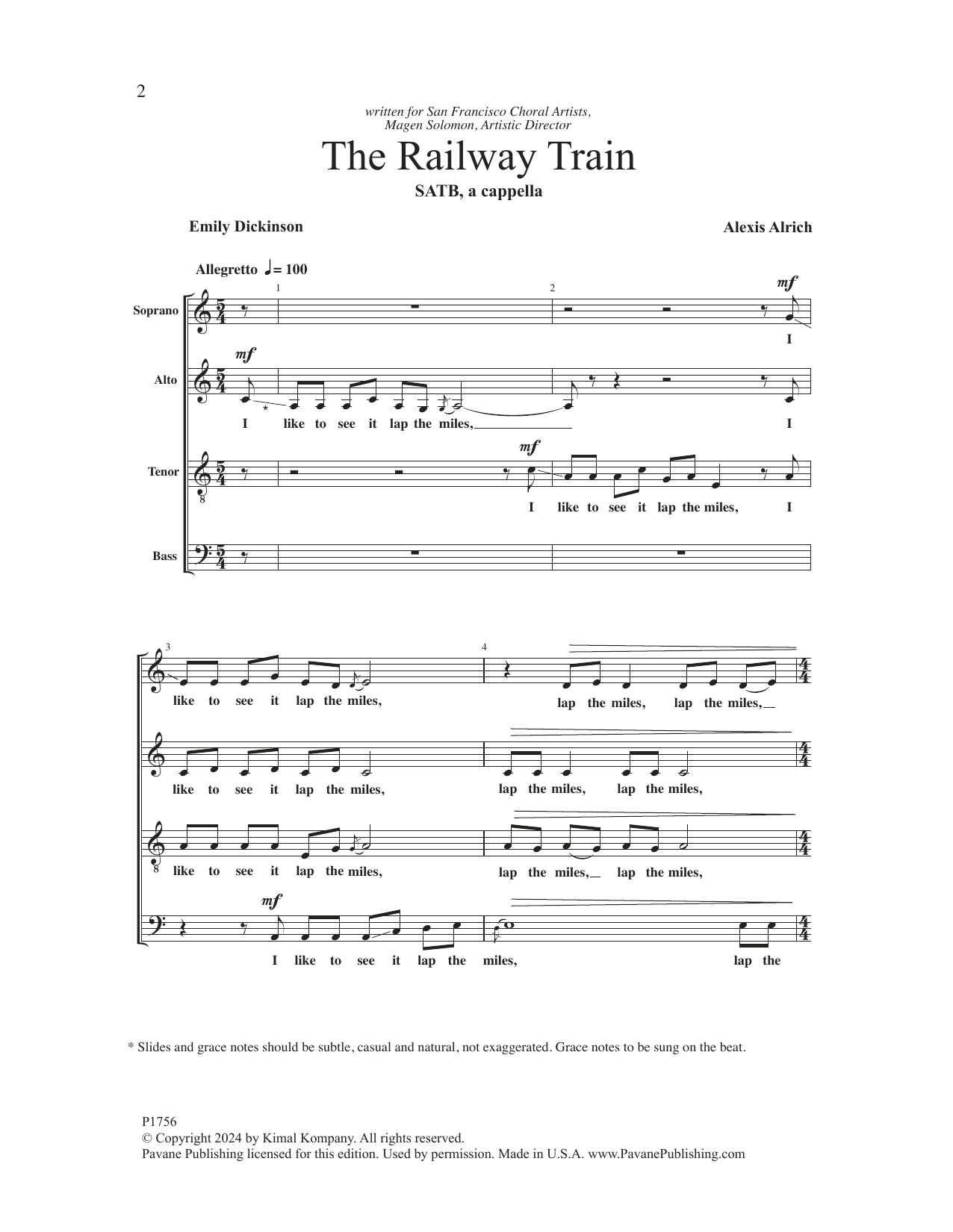 Alexis Alrich The Railway Train (arr. Loren Wiebe) sheet music notes and chords arranged for SATB Choir