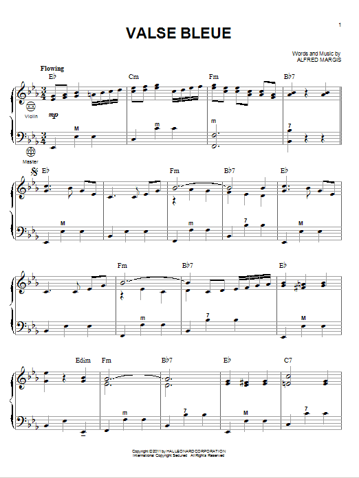 Alfred Margis Valse Bleue sheet music notes and chords arranged for Accordion