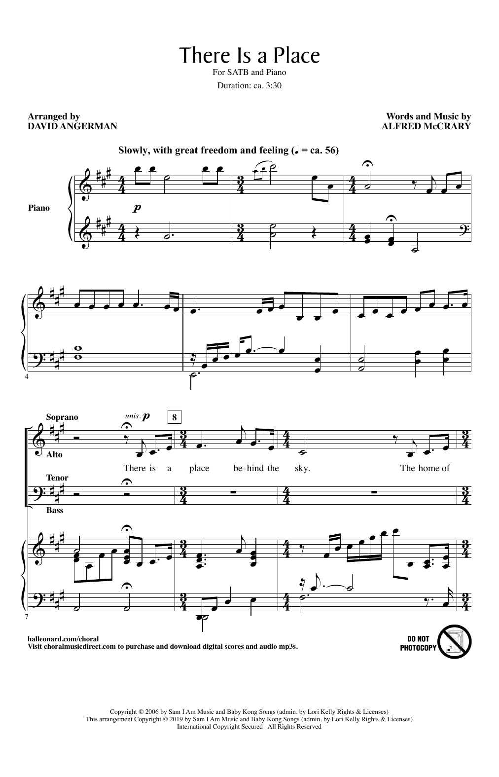 Alfred McCrary There Is A Place (arr. David Angerman) sheet music notes and chords arranged for SATB Choir