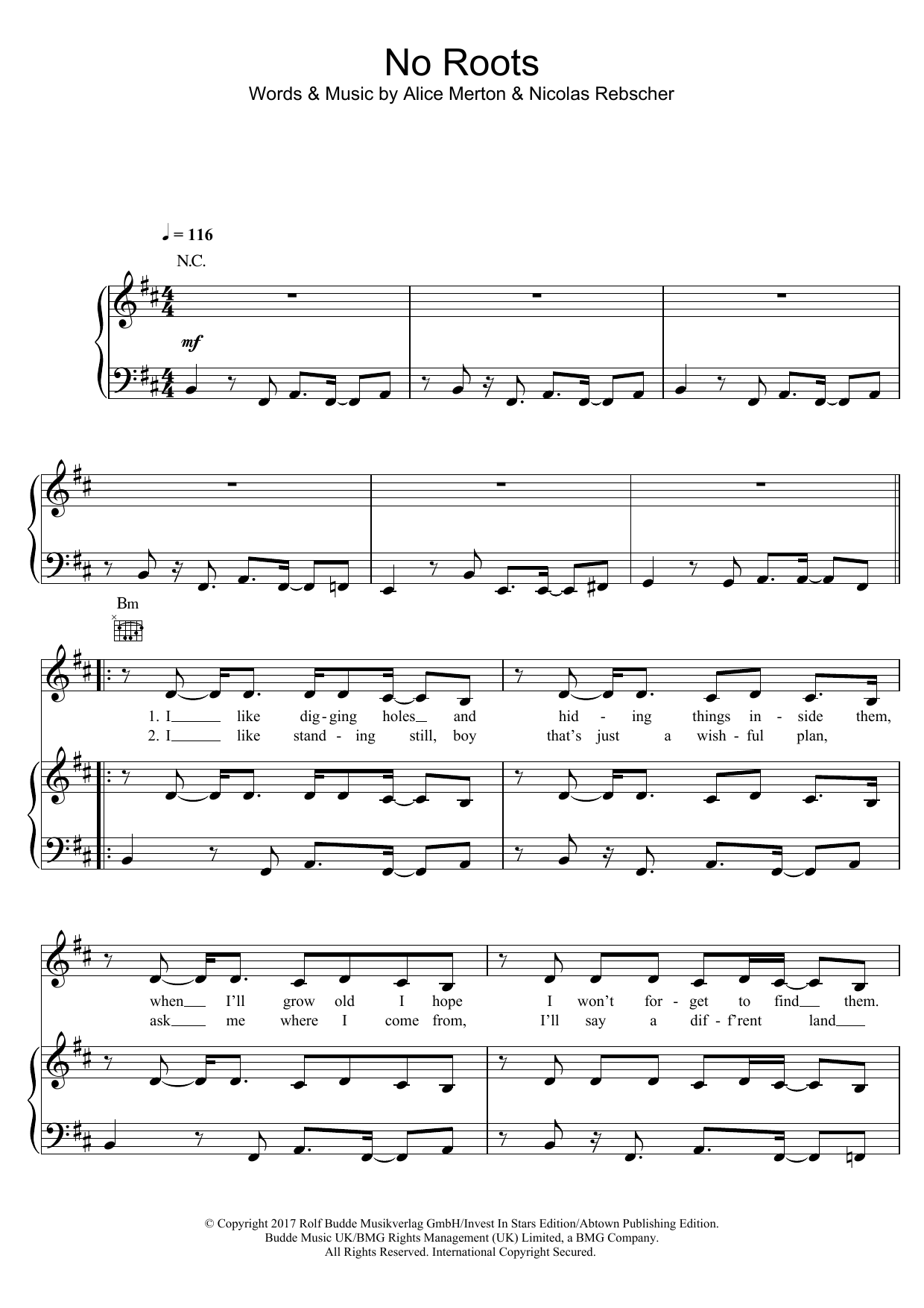 Alice Merton No Roots sheet music notes and chords arranged for Guitar Tab