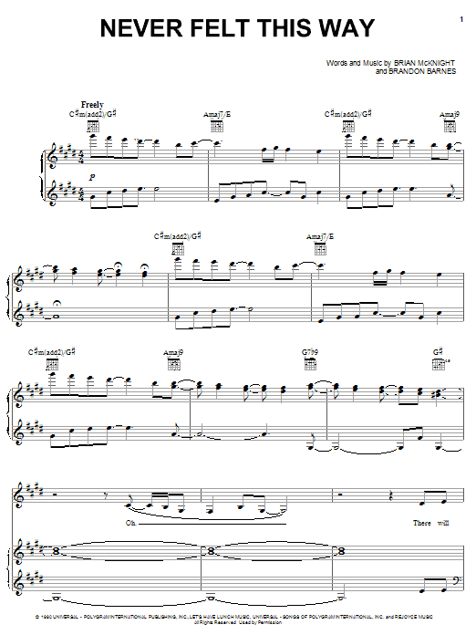 Alicia Keys Never Felt This Way sheet music notes and chords arranged for Piano, Vocal & Guitar Chords (Right-Hand Melody)