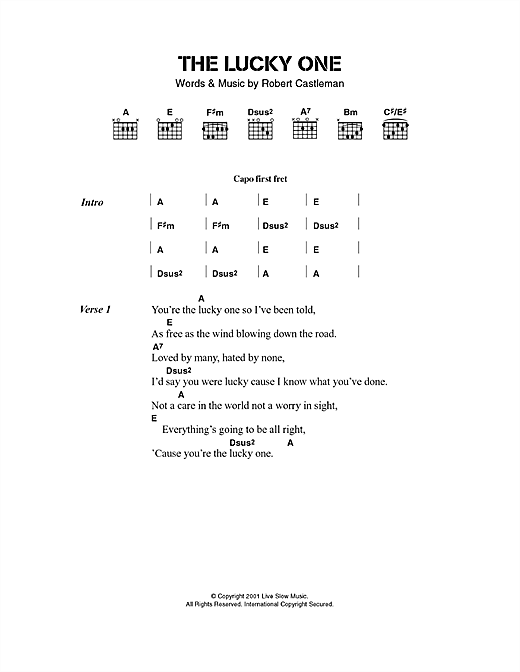 Alison Krauss The Lucky One sheet music notes and chords arranged for Guitar Chords/Lyrics