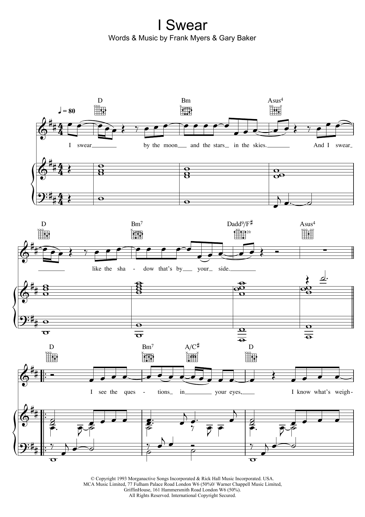 All-4-One I Swear sheet music notes and chords arranged for Tuba Solo