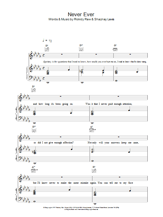 All Saints Never Ever sheet music notes and chords arranged for Clarinet Solo