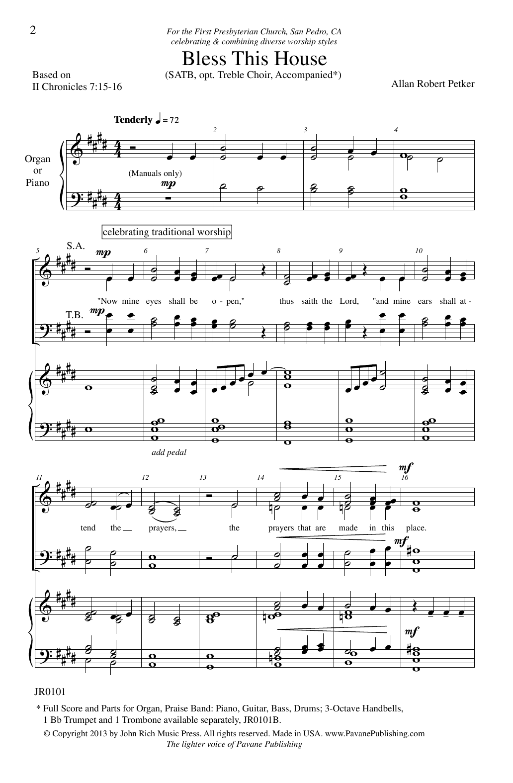 Allan Robert Petker Bless This House sheet music notes and chords arranged for SATB Choir