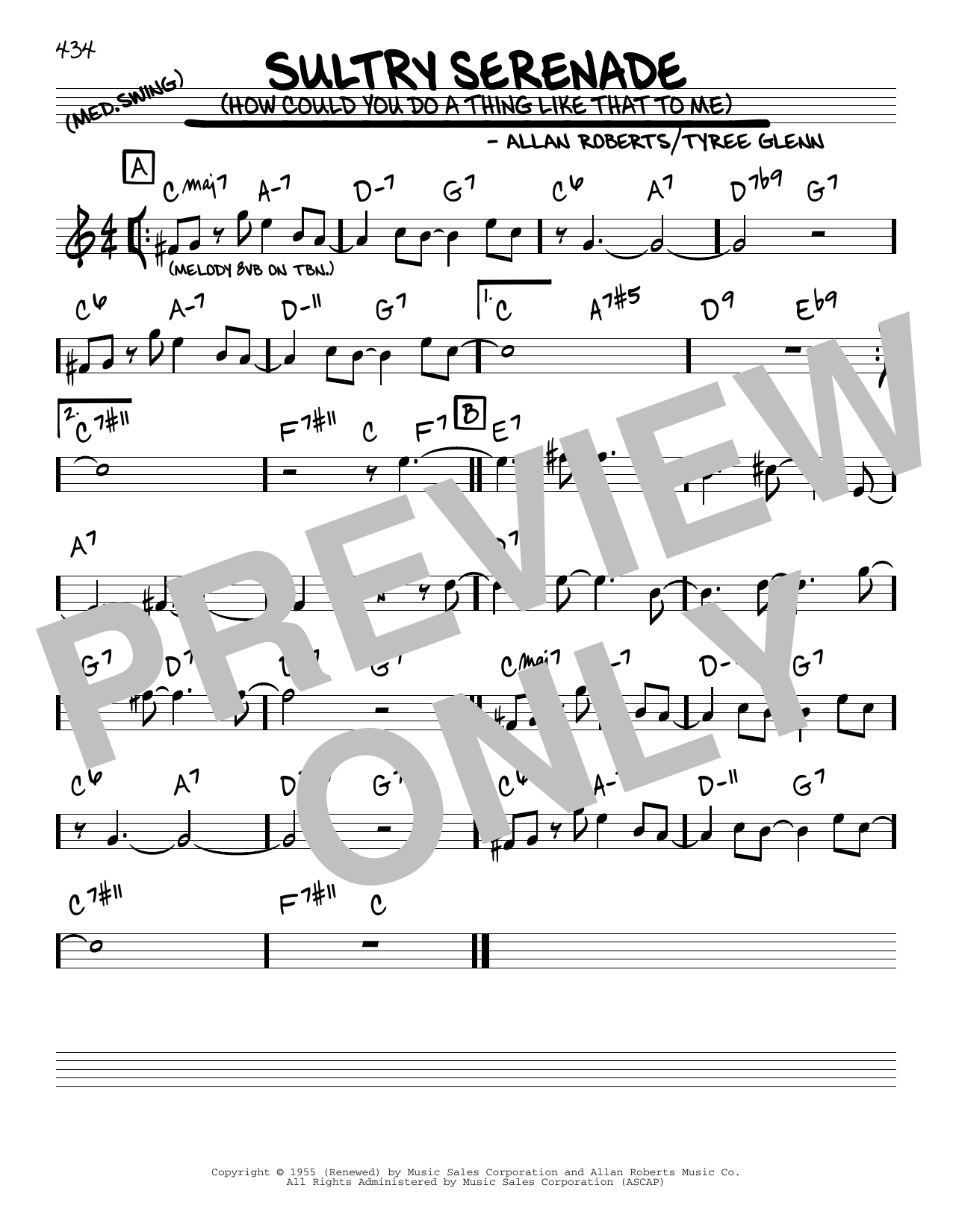 Allan Roberts Sultry Serenade (How Could You Do A Thing Like That To Me) sheet music notes and chords arranged for Real Book – Melody & Chords
