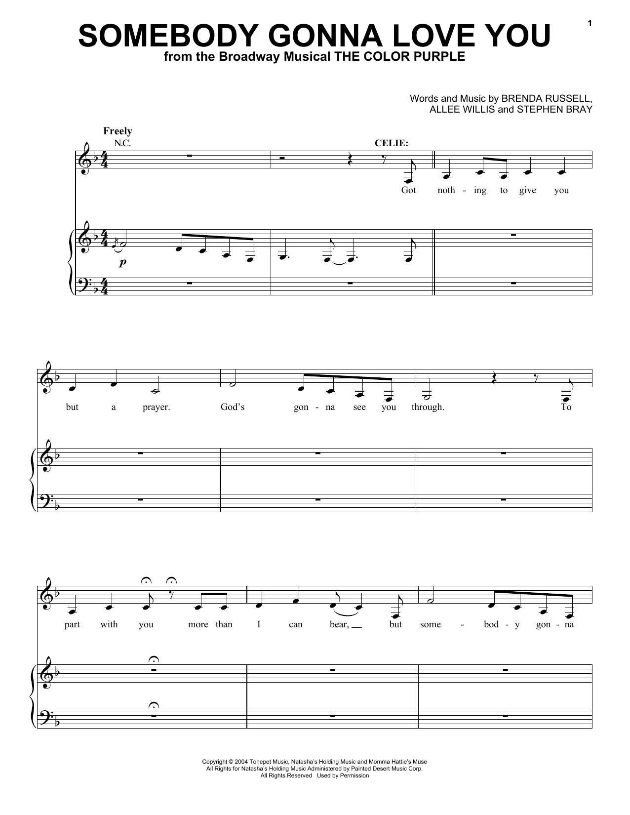 Allee Willis Somebody Gonna Love You sheet music notes and chords arranged for Piano & Vocal