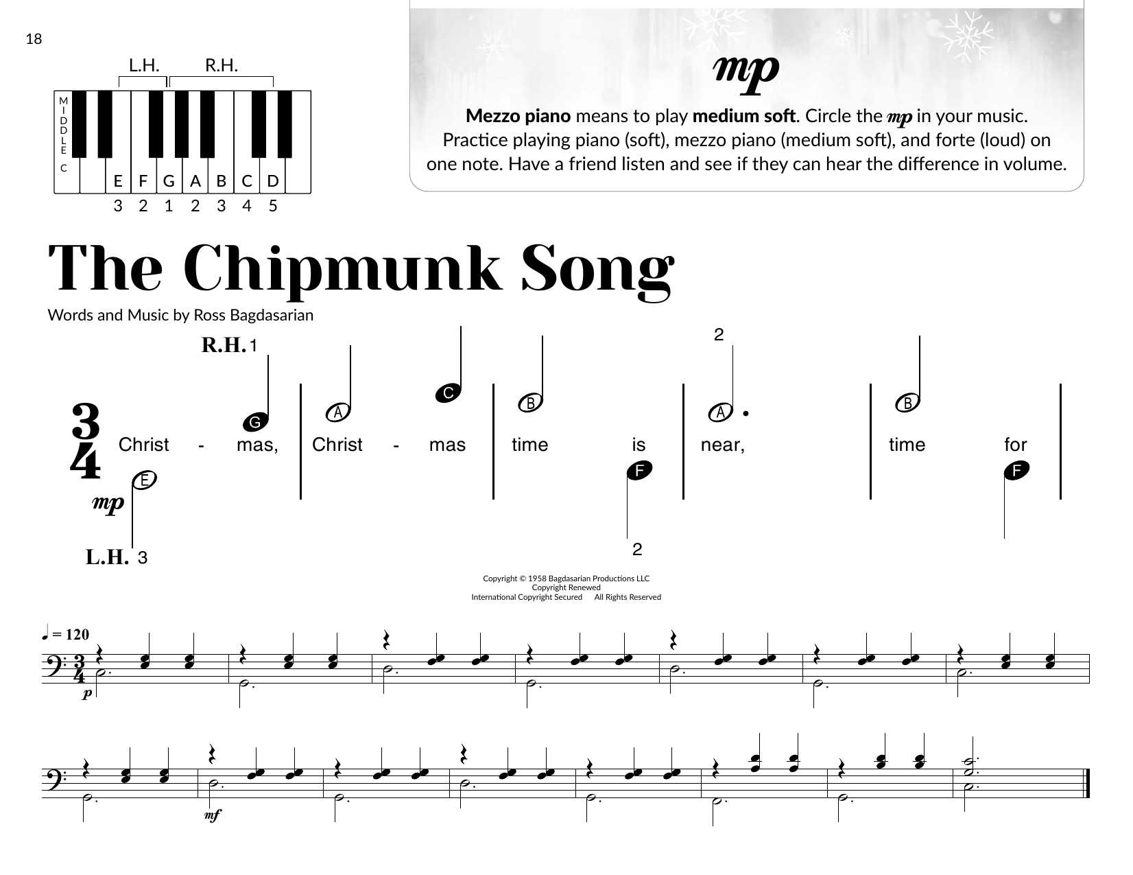 Alvin And The Chipmunks The Chipmunk Song (arr. Brittany McCorriston) sheet music notes and chords arranged for Very Beginner Piano