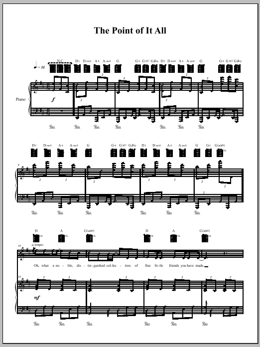 Amanda Palmer The Point Of It All sheet music notes and chords arranged for Piano, Vocal & Guitar Chords (Right-Hand Melody)