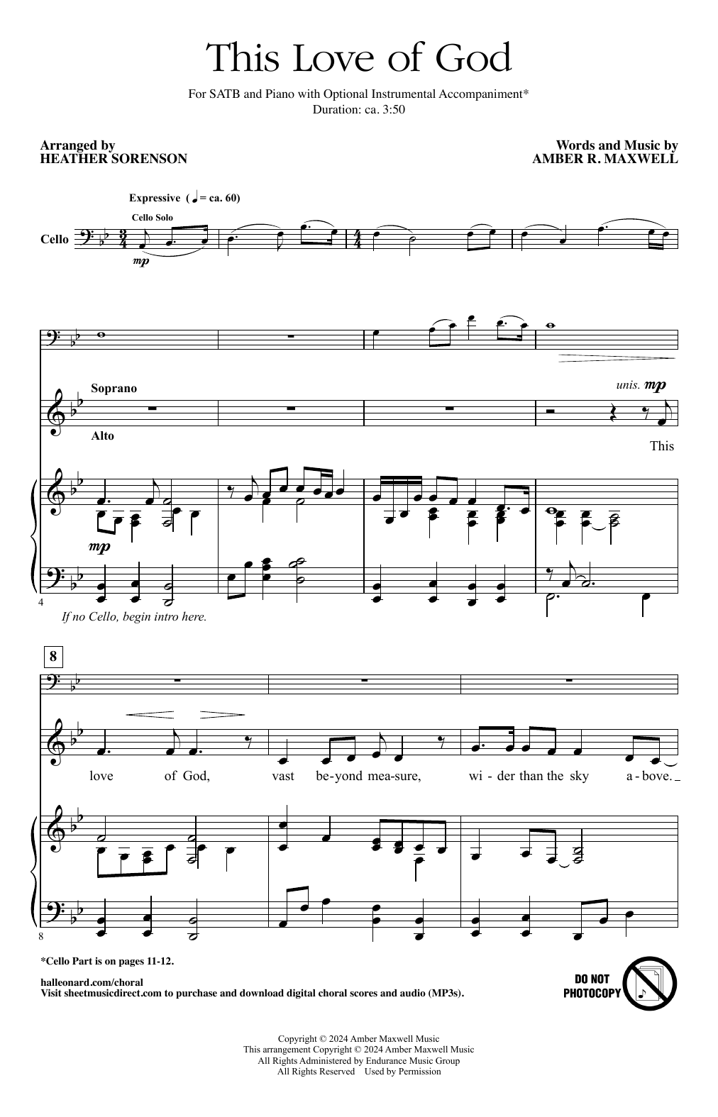 Amber R. Maxwell This Love Of God (arr. Heather Sorenson) sheet music notes and chords arranged for SATB Choir