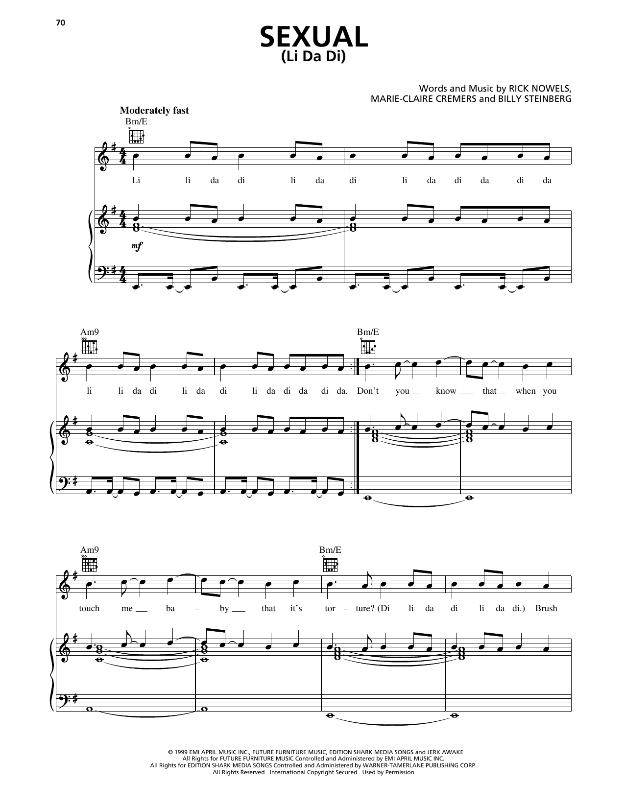 Amber Sexual (Li Da Di) sheet music notes and chords arranged for Piano, Vocal & Guitar Chords (Right-Hand Melody)
