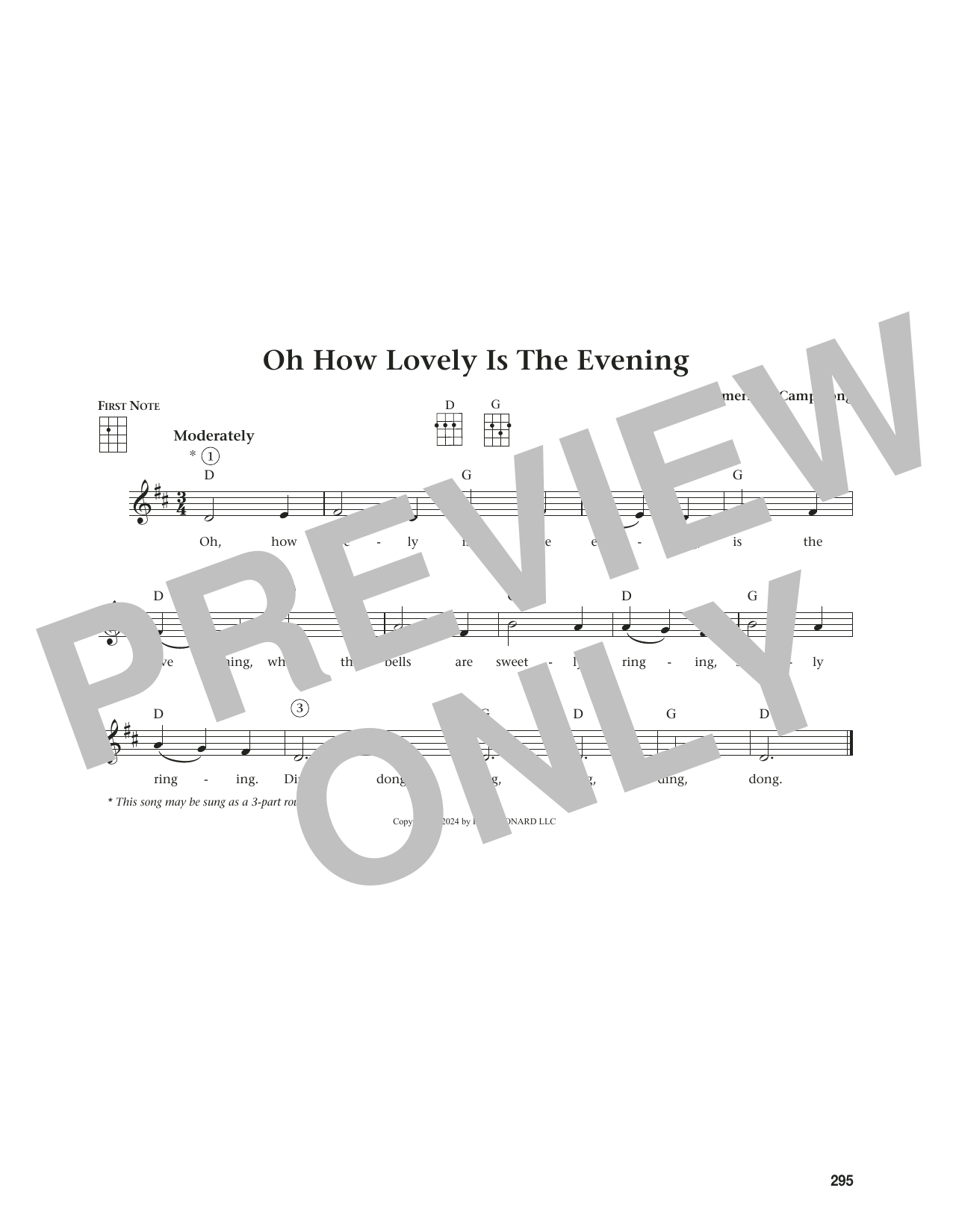 American Camp Song Oh How Lovely Is The Evening (from The Daily Ukulele) (arr. Jim Beloff) sheet music notes and chords arranged for Ukulele