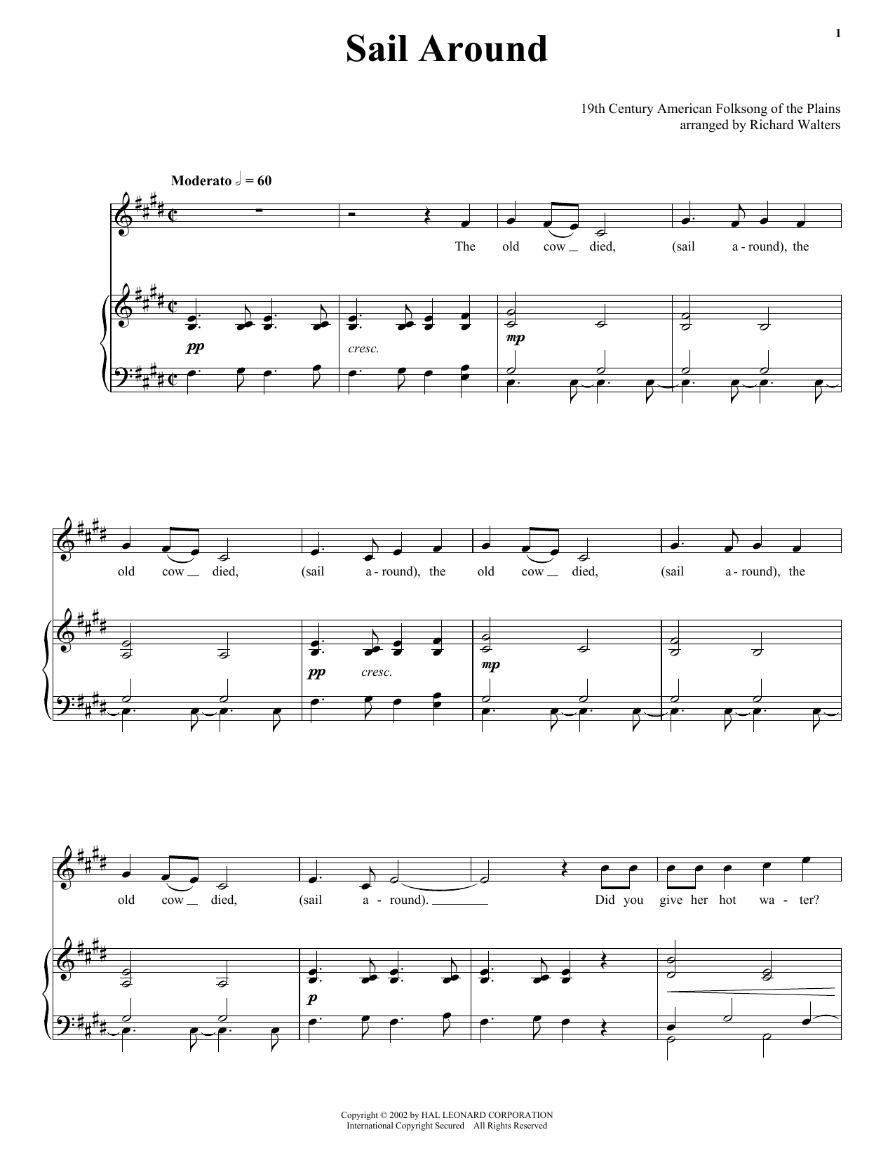 American Folk Song Sail Around sheet music notes and chords arranged for Piano & Vocal