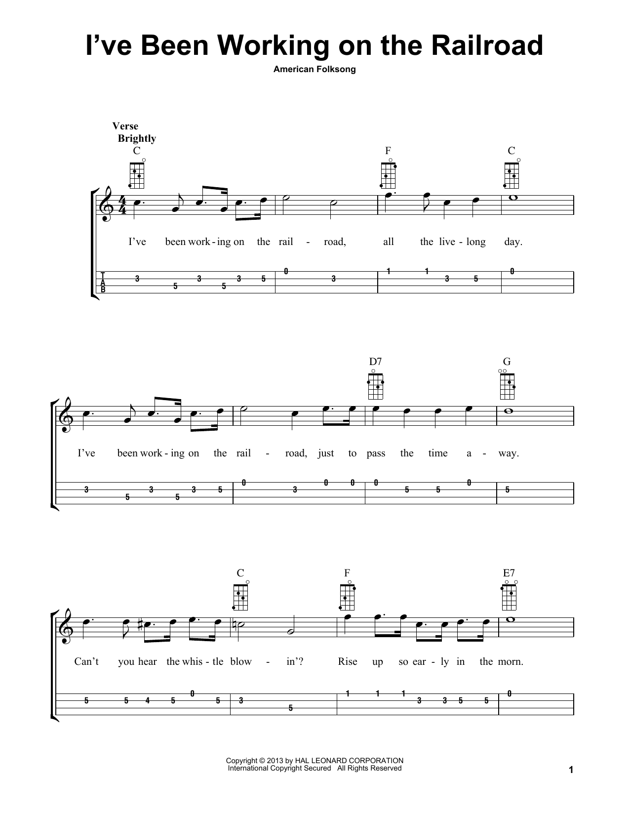 American Folksong I've Been Working On The Railroad (arr. Bobby Westfall) sheet music notes and chords arranged for Mandolin