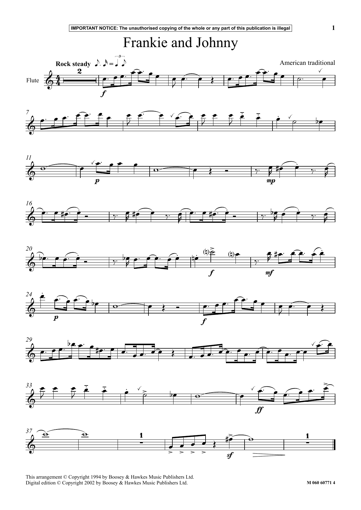 American Traditional Frankie And Johnny sheet music notes and chords arranged for Instrumental Solo