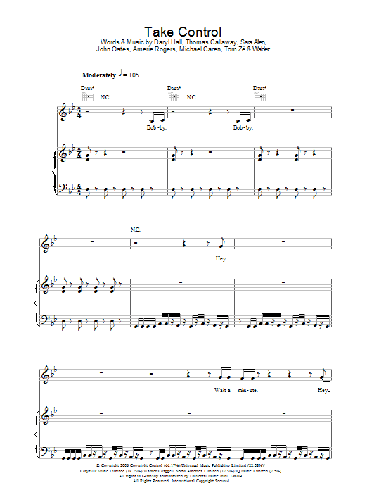 Amerie Take Control sheet music notes and chords arranged for Piano, Vocal & Guitar Chords