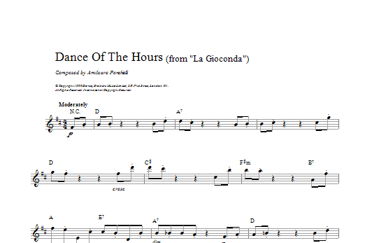 Amilcare Ponchielli Dance Of The Hours (from La Gioconda) sheet music notes and chords arranged for Lead Sheet / Fake Book