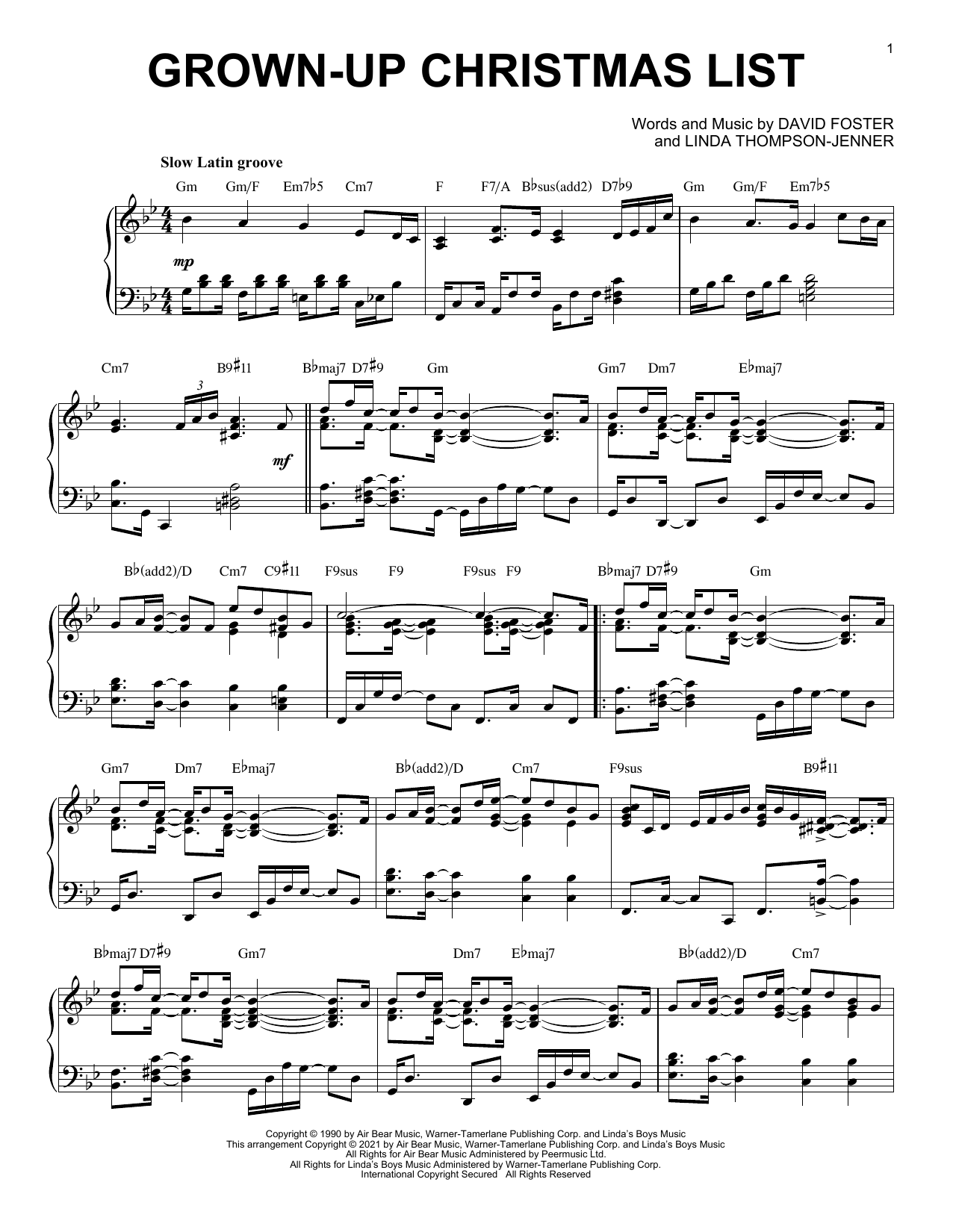 Amy Grant Grown-Up Christmas List [Jazz version] (arr. Brent Edstrom) sheet music notes and chords arranged for Piano Solo